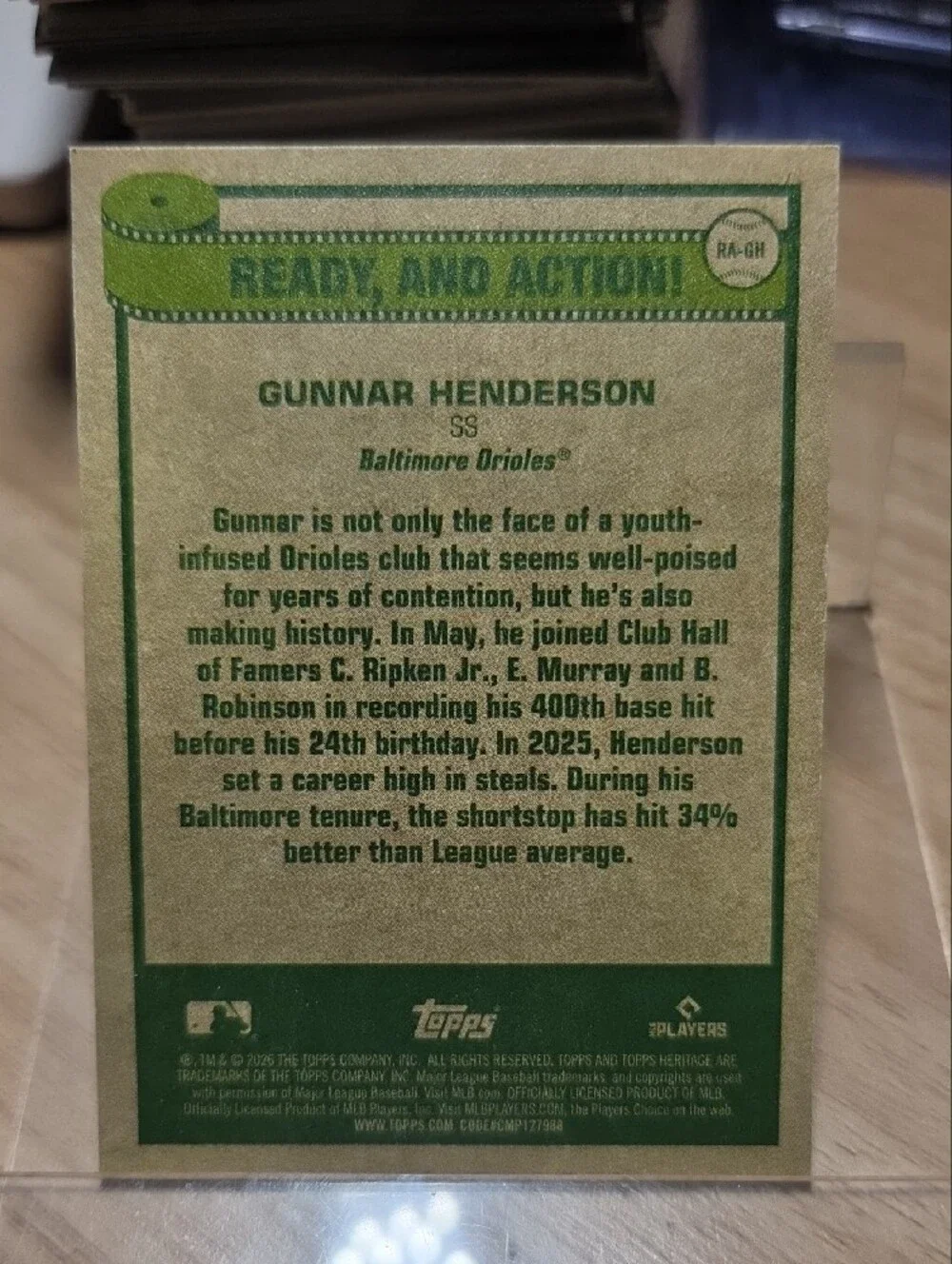 2026 Topps Heritage Ready & Action Gunnar Henderson